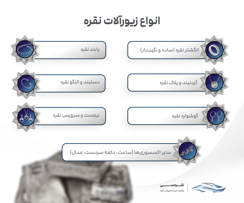 انواع زیورآلات نقره